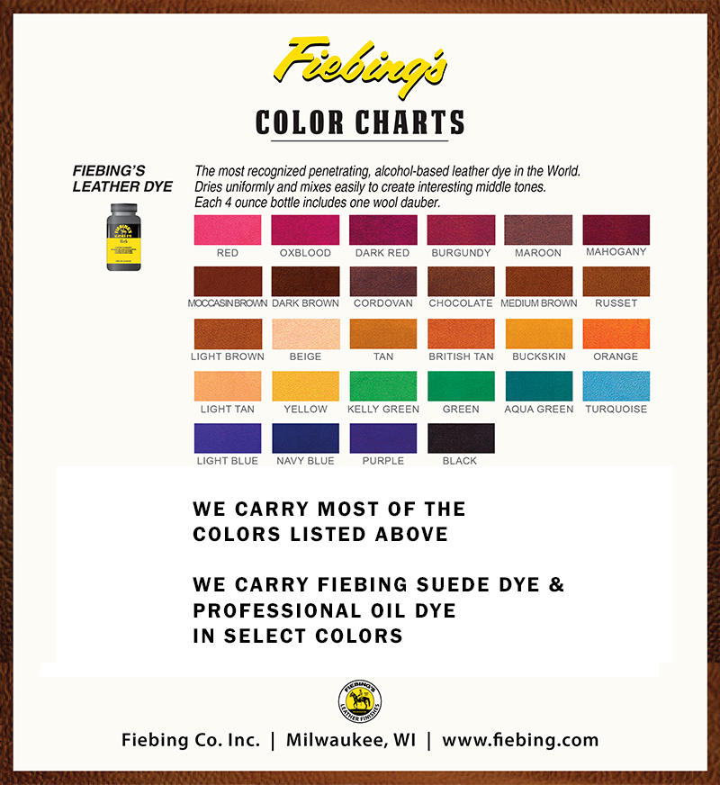 Angelus Leather Paint Colour Chart